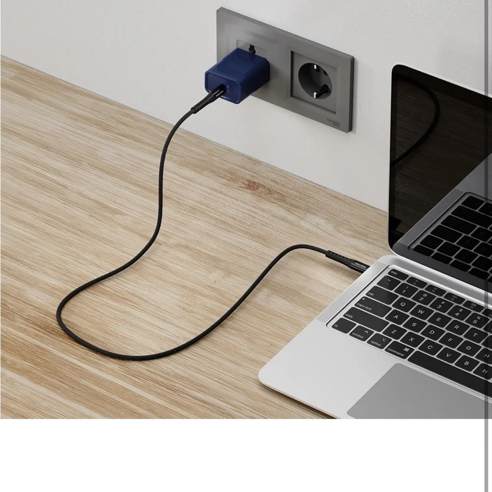 Nautica Black USB-C Cable 6 ft. Fast charging
